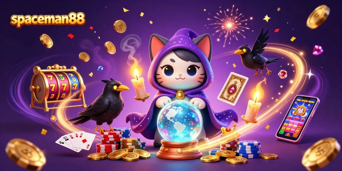 Engage with spaceman88's vibrant slot game world featuring mystical characters and rich casino elements.