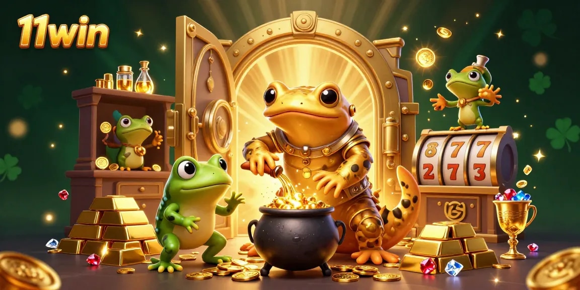 Engage with the colorful world of 11win as the golden salamander alchemist transforms metal into riches.