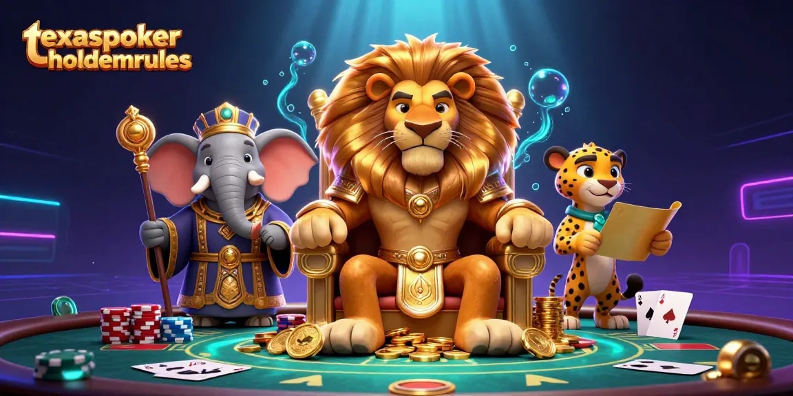 Experience thrilling Texas Poker action with expertly illustrated characters and casino elements, featuring texaspokerholdemrules.