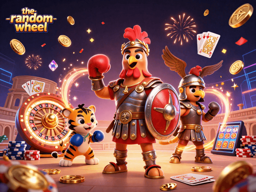 The-random-wheel showcases the thrilling spin of the roulette wheel captured in a vibrant casino scene.
