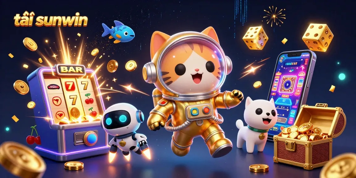 Win big with tải sunwin in an energetic 3D casino scene featuring vibrant characters and dynamic elements.