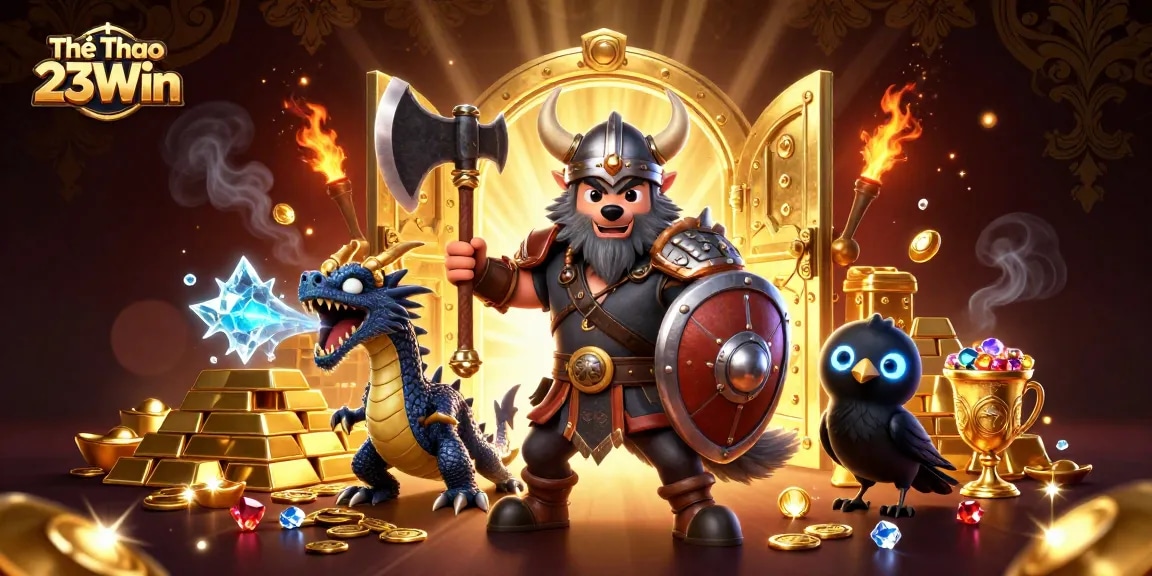 Thể Thao 23Win showcases a vibrant casino scene with thrilling characters and dynamic betting elements.
