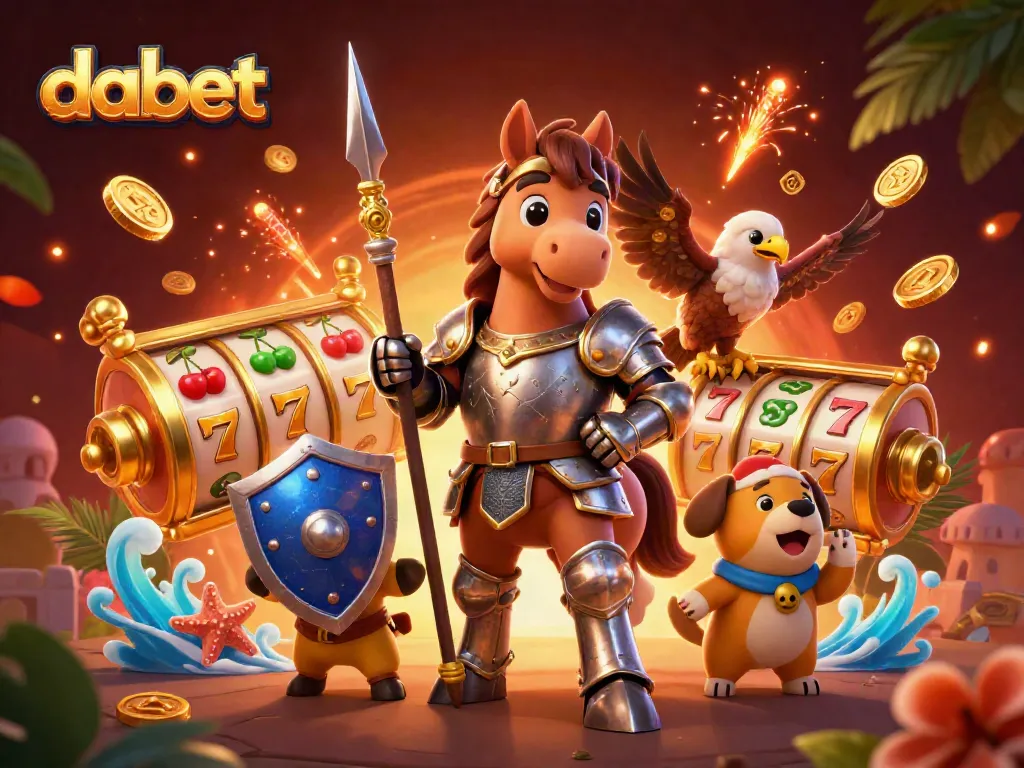 Experience the thrill of winning at dabet with vibrant slots and a lucky knight adventure.