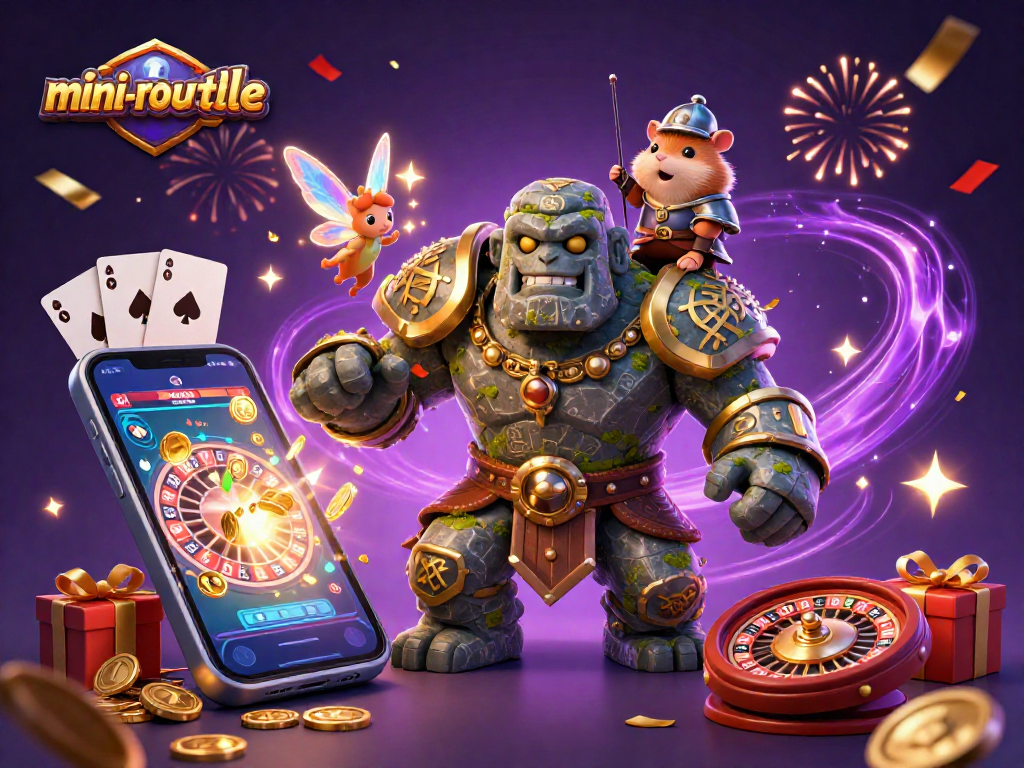 Engage in mini-roulette with a vibrant 3D scene featuring magic and excitement.