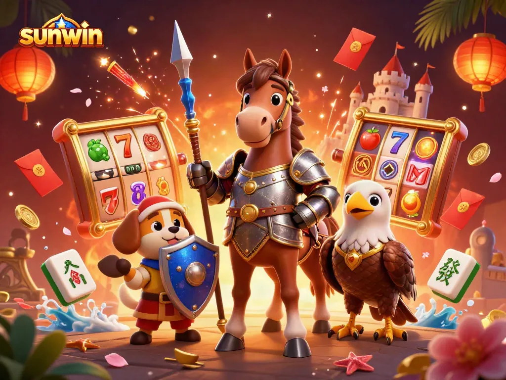 Experience thrilling jackpots at sunwin with vibrant 3D casino characters and dynamic elements.