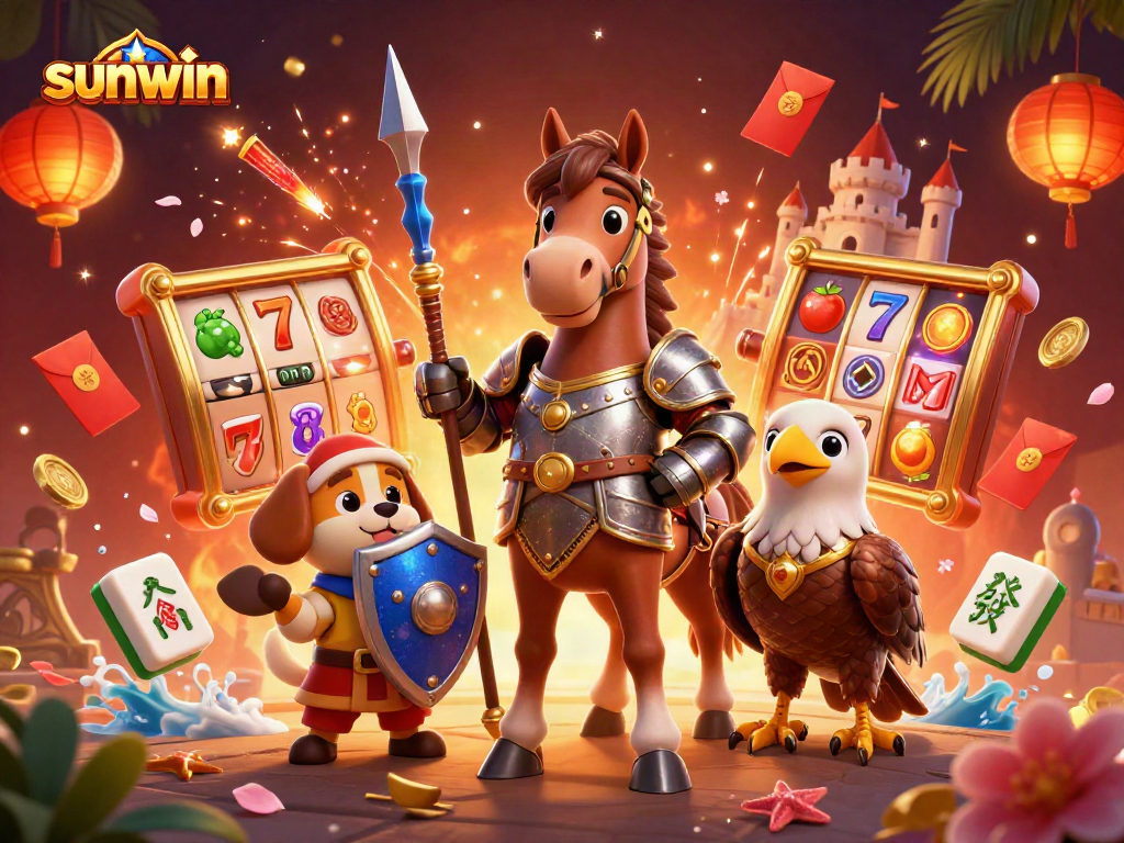 Experience thrilling jackpots at sunwin with vibrant 3D casino characters and dynamic elements.