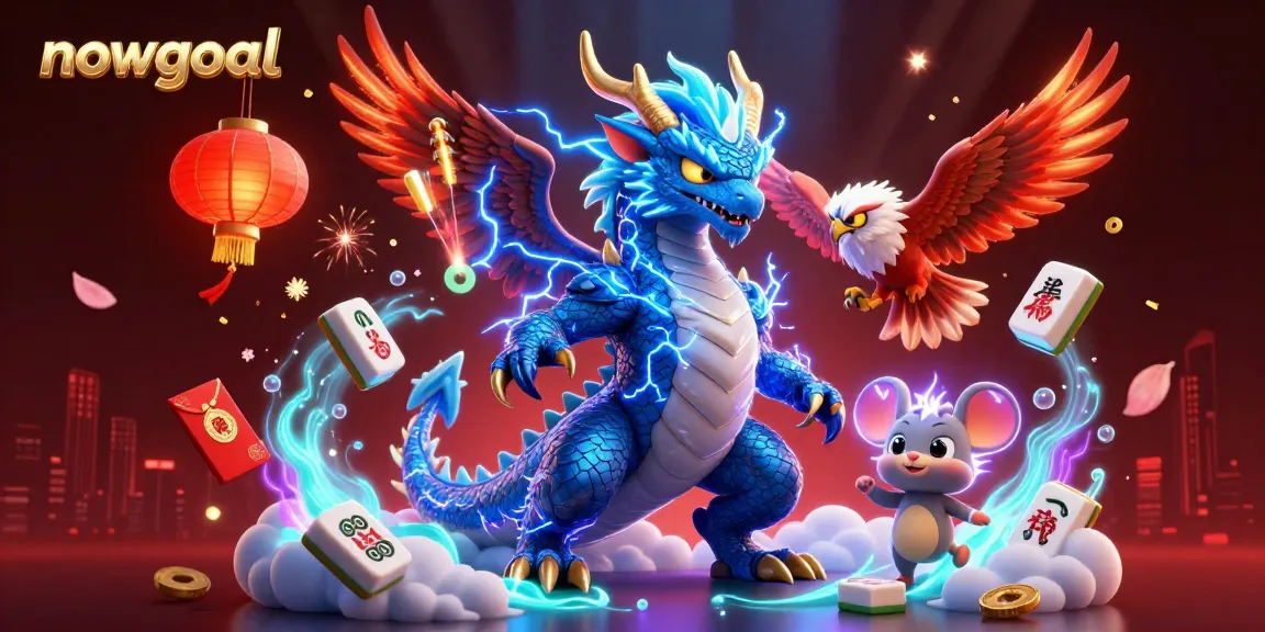 Engage in thrilling action with Nowgoal featuring a powerful dragon and dynamic elements.