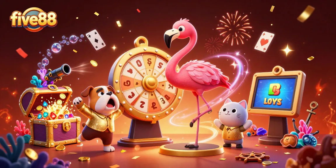 Engage in thrilling gameplay at five88 while watching the exciting prize wheel and vibrant celebration.
