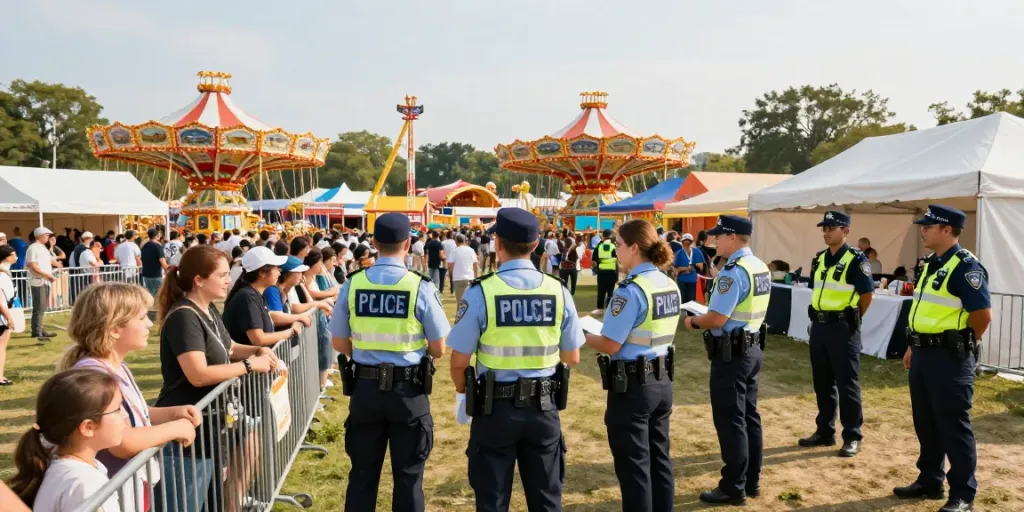 Event Security team ensuring safety at a local festival.