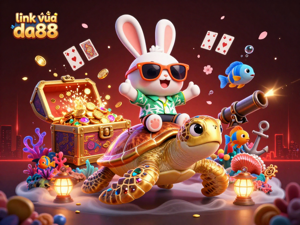 Join the adventure with link vào da88 as the lucky rabbit rides the golden turtle!