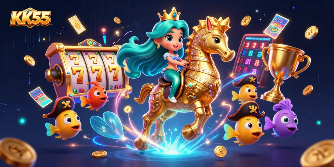 Experience the exciting slots and jackpot moments at KK55 with engaging visuals and dynamic casino elements.