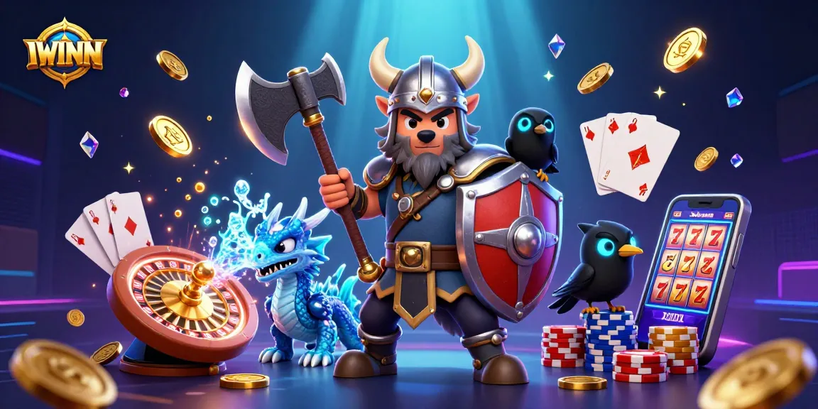 IWINN features captivating characters in a casino setting, showcasing action in a vibrant gambling atmosphere.