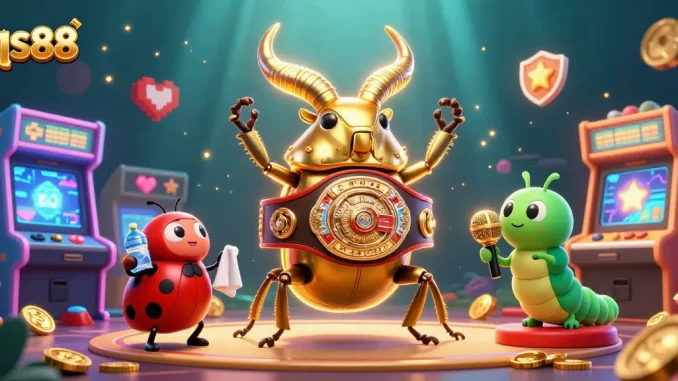 Engage with qs88 through a vibrant 3D casino scene featuring unique betting characters.