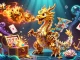 Experience the excitement of onbet casino with a dynamic scene showcasing a golden dragon and vibrant gaming elements.