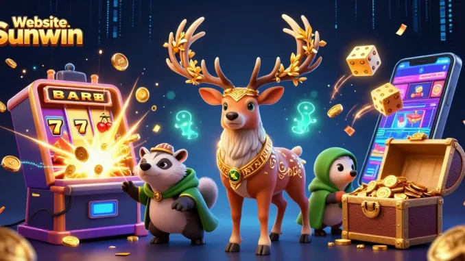 Enjoy epic gameplay at Website Sunwin with slot machines, golden coins, and captivating characters.