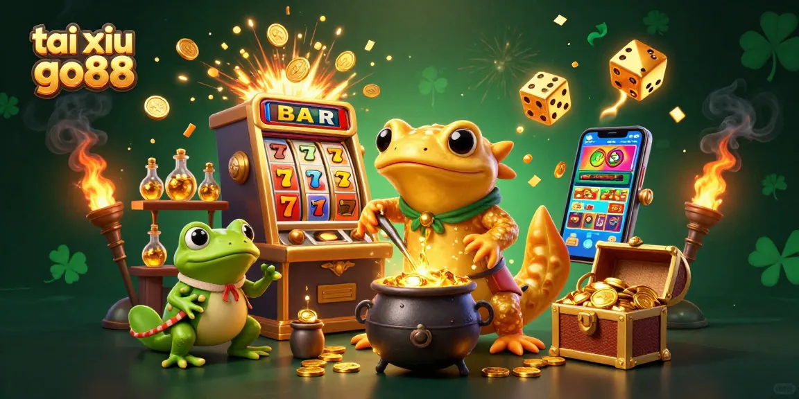 Engage in tai xiu go88 as lucky golden salamanders create a jackpot explosion of coins and riches.