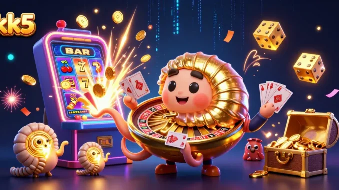 Spin the roulette with kk5's vibrant casino games, showcasing the giant nautilus and glowing ammonite companions.