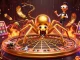 Engage in online casino play for real money with dynamic gaming elements in a vibrant scene.