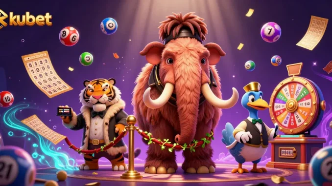 Experience kubet's dynamic casino scene with engaging characters and colorful gambling elements.